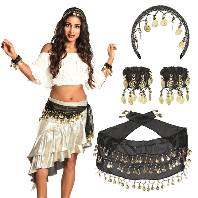 Set di accessori Black Belly Dancer 4 pezzi