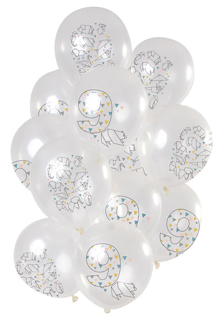 Palloncini 9 anni Origami 30cm 12pz