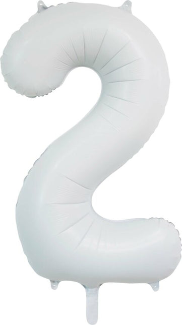 Palloncino numero bianco 2 anni lucido 86 cm