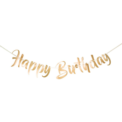 Ghirlanda di lettere di compleanno Happy Birthday Gold 1m