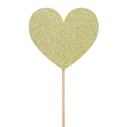 Cake topper Cuori d'oro 6 pezzi