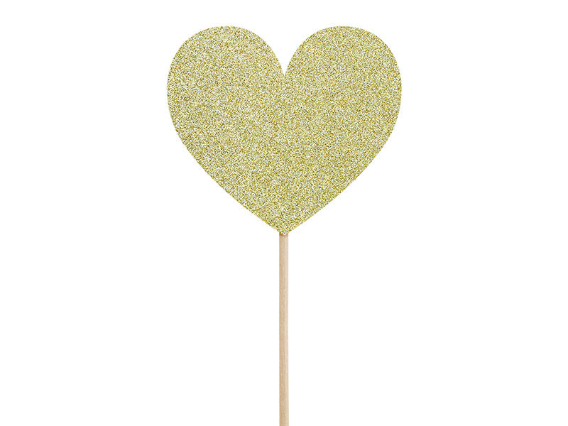 Cake topper Cuori d'oro 6 pezzi