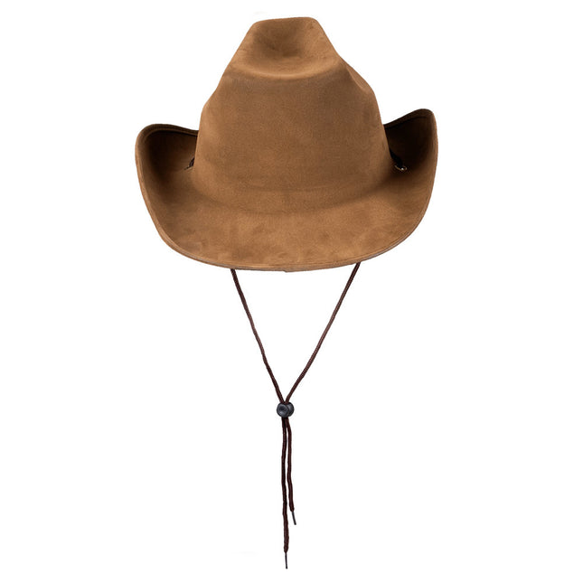 Cappello da cowboy Utah in finta pelle marrone 43cm