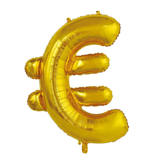 Palloncino in foil Euro sign Gold XL 102cm vuoto