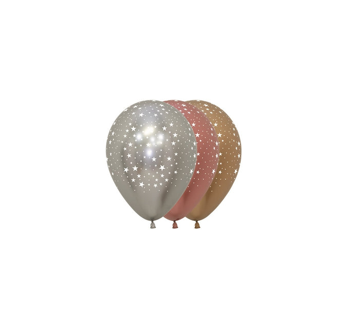 Palloncini Stelle Reflex Mix 12cm 50pz