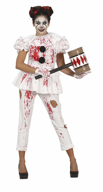 Costume da clown per Halloween da donna sanguinaria