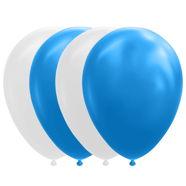 Palloncini bianchi blu 30cm 10pz