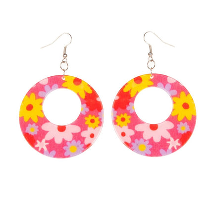 Orecchini Hippie rosa neon