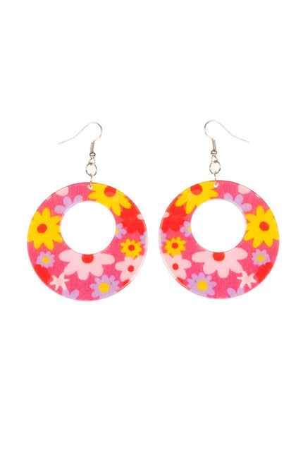 Orecchini Hippie rosa neon