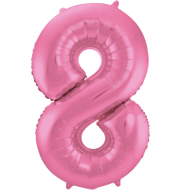 Palloncino Foil Figura 8 Rosa Opaco XL 86cm vuoto