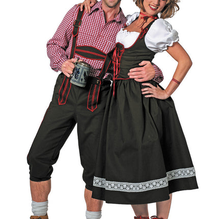 Lederhosen Nero Rosso Uomo