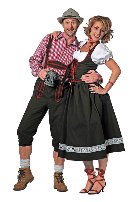 Lederhosen Nero Rosso Uomo