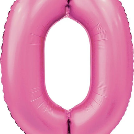 Palloncino numero rosa 0 anno lucido 86 cm