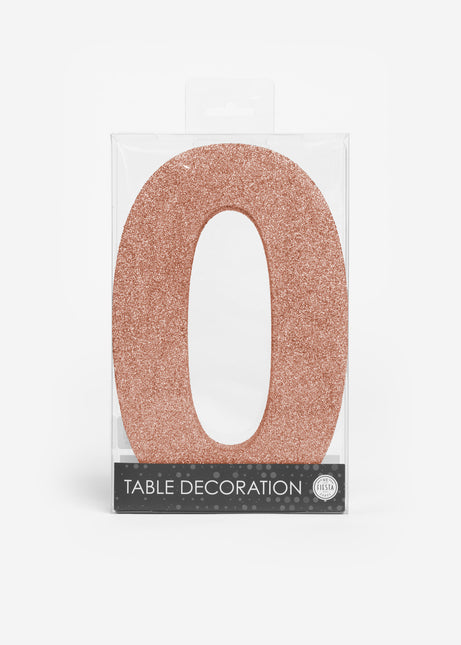 Figura di decorazione da tavolo oro rosa 0 glitter 20,5 cm