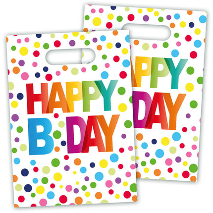 Sacchetti di beneficenza di compleanno Happy Birthday Dots 8pz