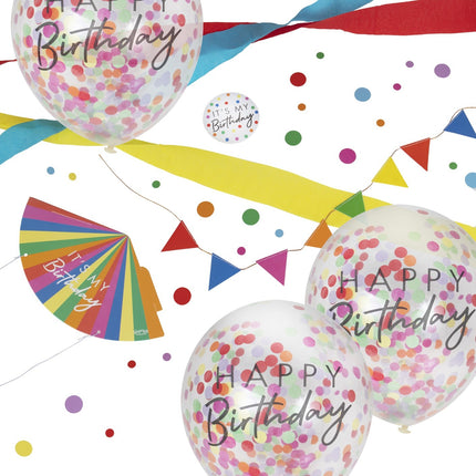 Set di decorazioni da tavola Happy Birthday 7 pezzi