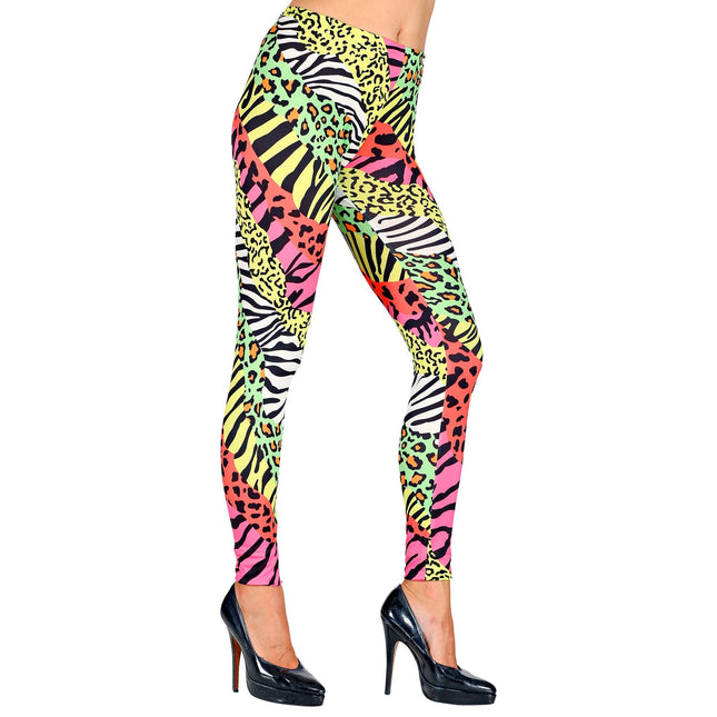 Neon 80S Legging Donna Colorato