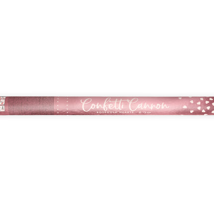 Cannone di coriandoli Cuori Oro Rosa 60 cm