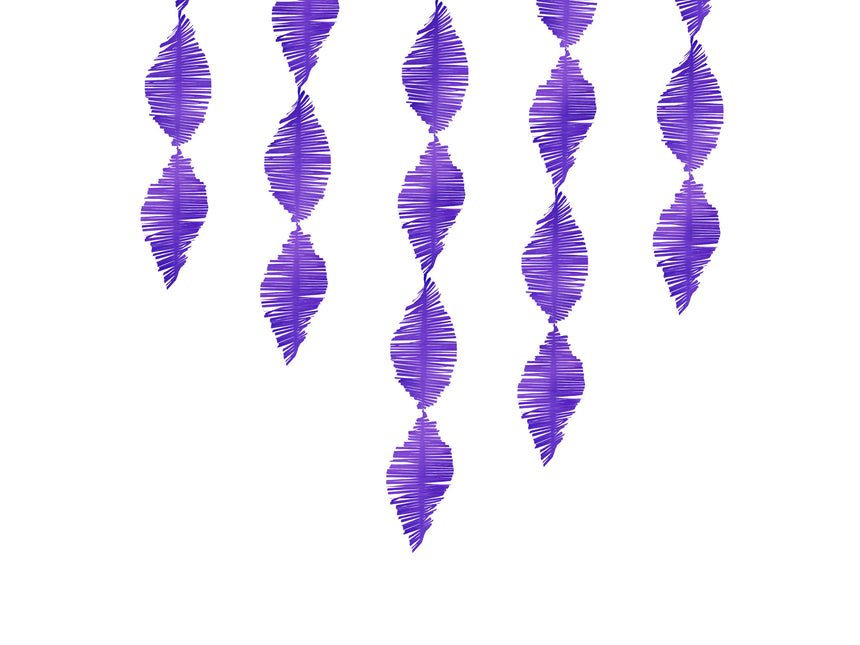 Ghirlanda viola con frange di crêpe 3 m