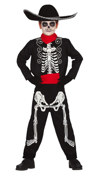 Costume di Halloween da cowboy scheletro bambino