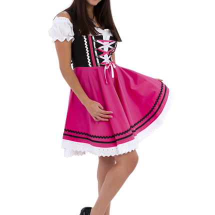 Dirndl 2-dlg., nero/rosa, camicetta Carmen