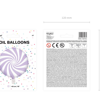 Palloncino ad elio Lilac Swirl 45 cm vuoto