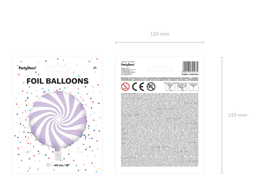 Palloncino ad elio Lilac Swirl 45 cm vuoto