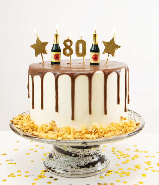 Candele 80 anni Champagne 17,5 cm