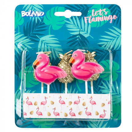 Set di candele Hawaii Flamingo 7cm 5 pezzi