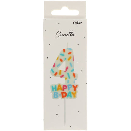 Candela di buon compleanno 4 anni 7 cm