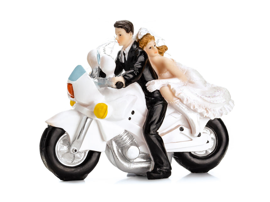 Cake topper Coppia di sposi Moto 11,5 cm