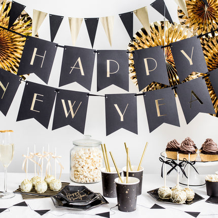 Cake topper Happy New Year Oro 24 cm