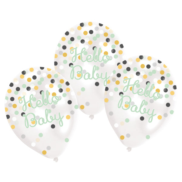 Palloncini Hello Baby Coriandoli 27,5 cm 11 pezzi