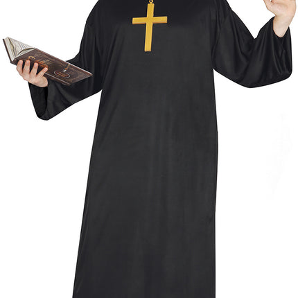 Costume da prete nero da uomo