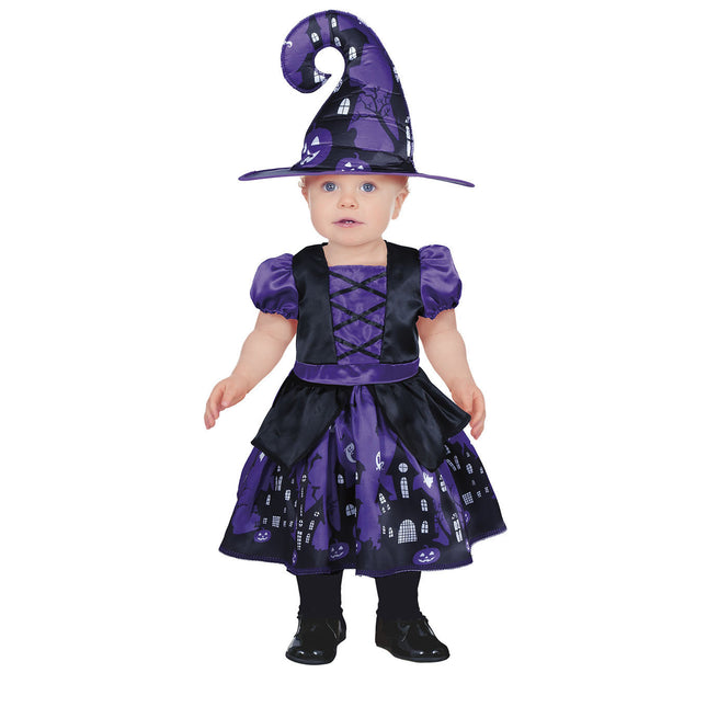 Costume di Halloween da strega per bambini viola