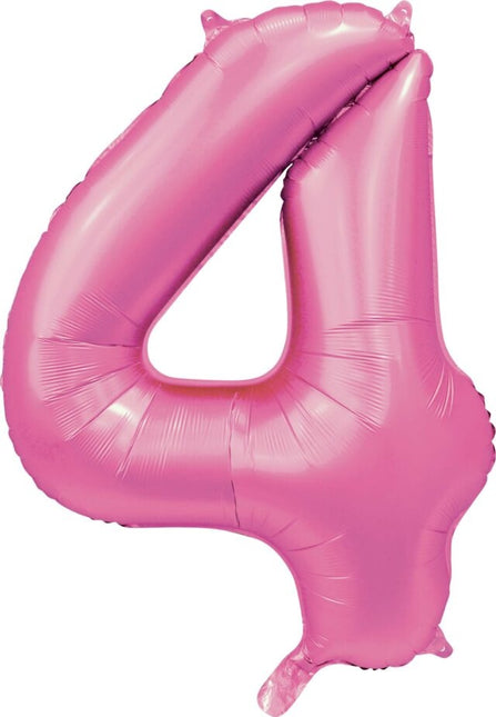 Palloncino a forma di figura rosa 4 anni lucido 86 cm