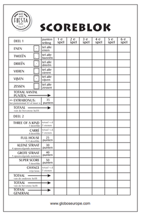 Tabellone Yahtzee 14,5 cm 250 pagine