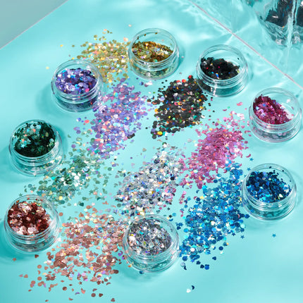 Moon Glitter Holographic Glitter Shapes Argento 3g