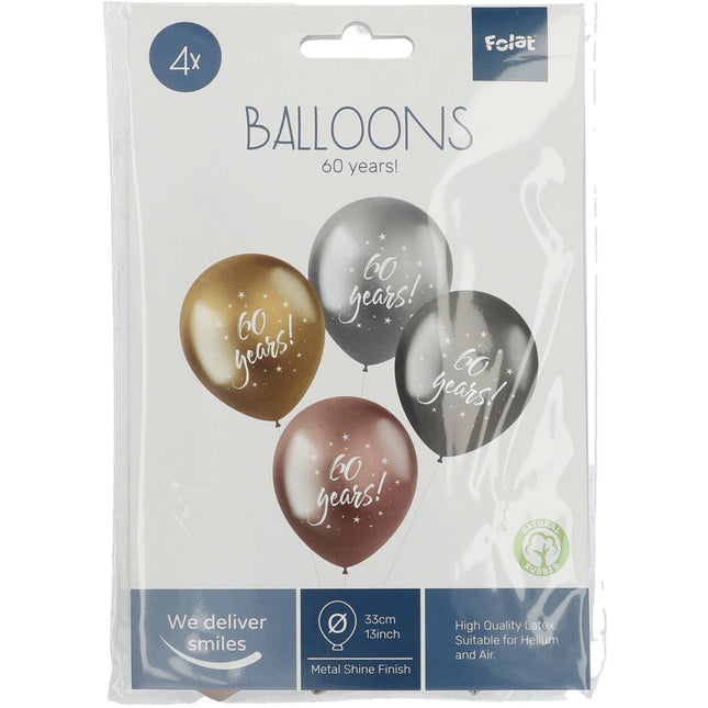 Palloncini 60 anni 33cm 4pz