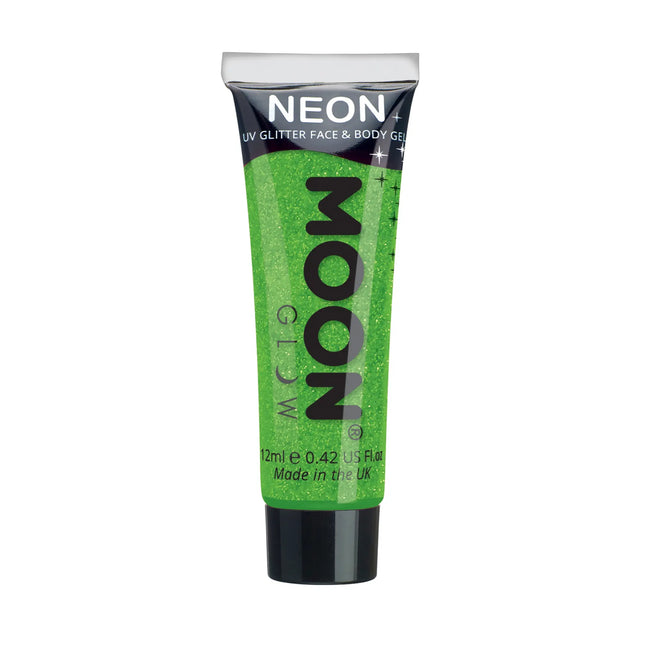 Moon Glow Neon UV Fine Glitter Gel Verde 12ml