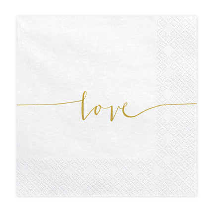 Tovaglioli Love Gold 33cm 20pz