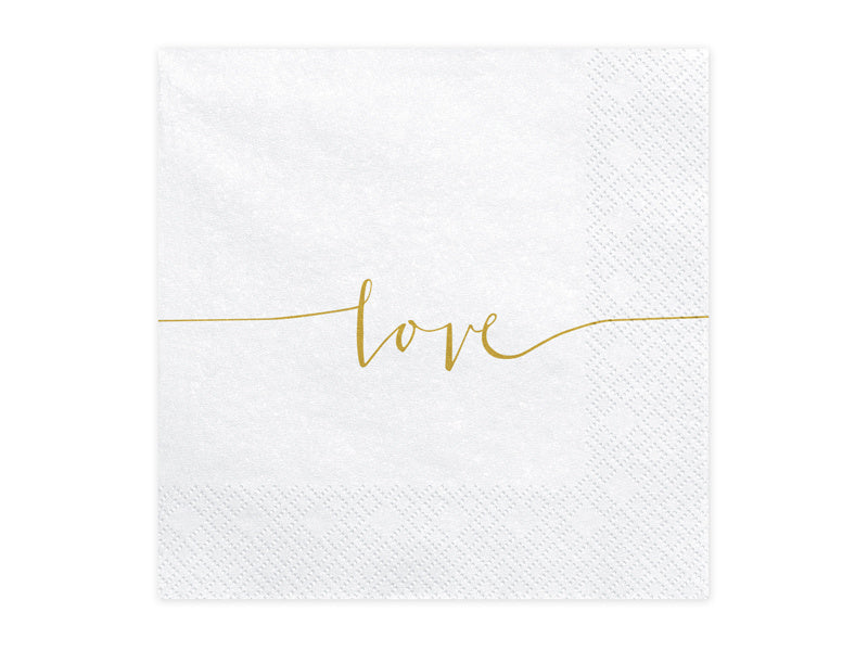 Tovaglioli Love Gold 33cm 20pz