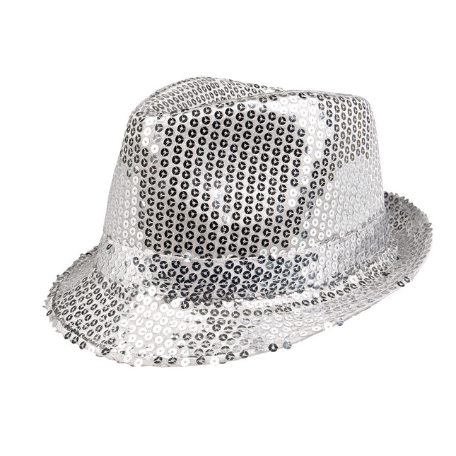 Cappello con glitter argento