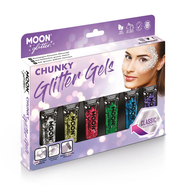 Moon Glitter Classic Chunky Glitter Gel Blu 12 ml