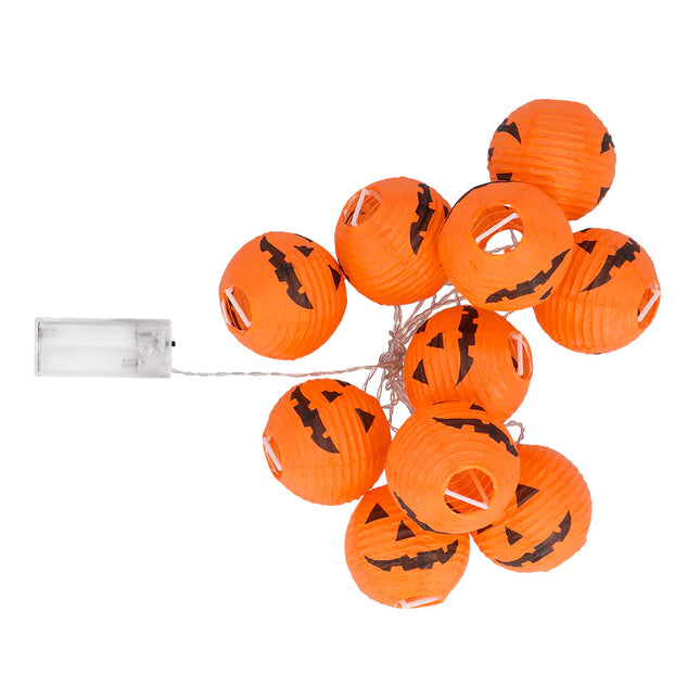 Ghirlanda luminosa LED Zucche di Halloween 1,85m