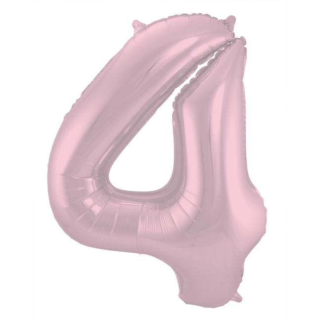 Palloncino Foil Figura 4 Rosa Pastello XL 86cm vuoto