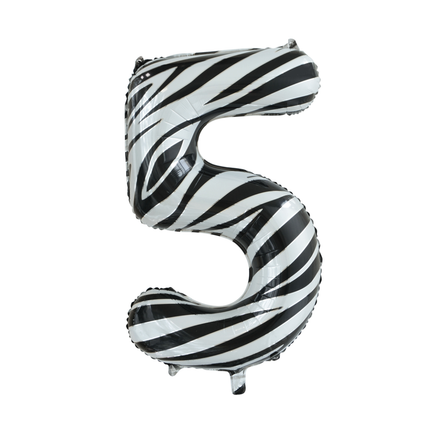 Palloncino in foil Figura 5 Zebra XL 86cm vuoto