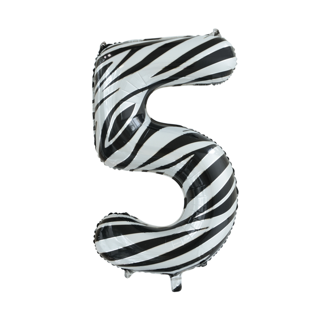 Pallone in foil Figura 5 Zebra XL 86cm vuoto