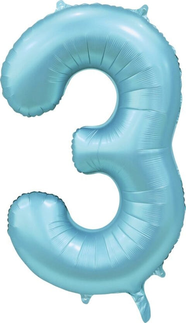 Palloncino figura azzurro 3 anni lucido 86 cm