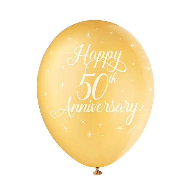 Palloncini Happy 50th Anniversary 30cm 5pz